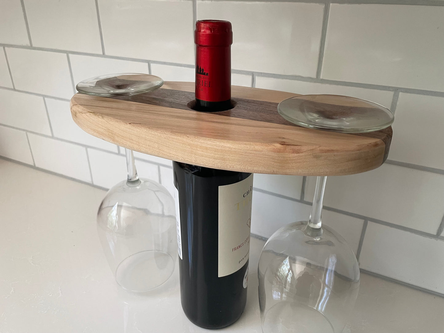 Maple & Walnut Wine Glass Caddy