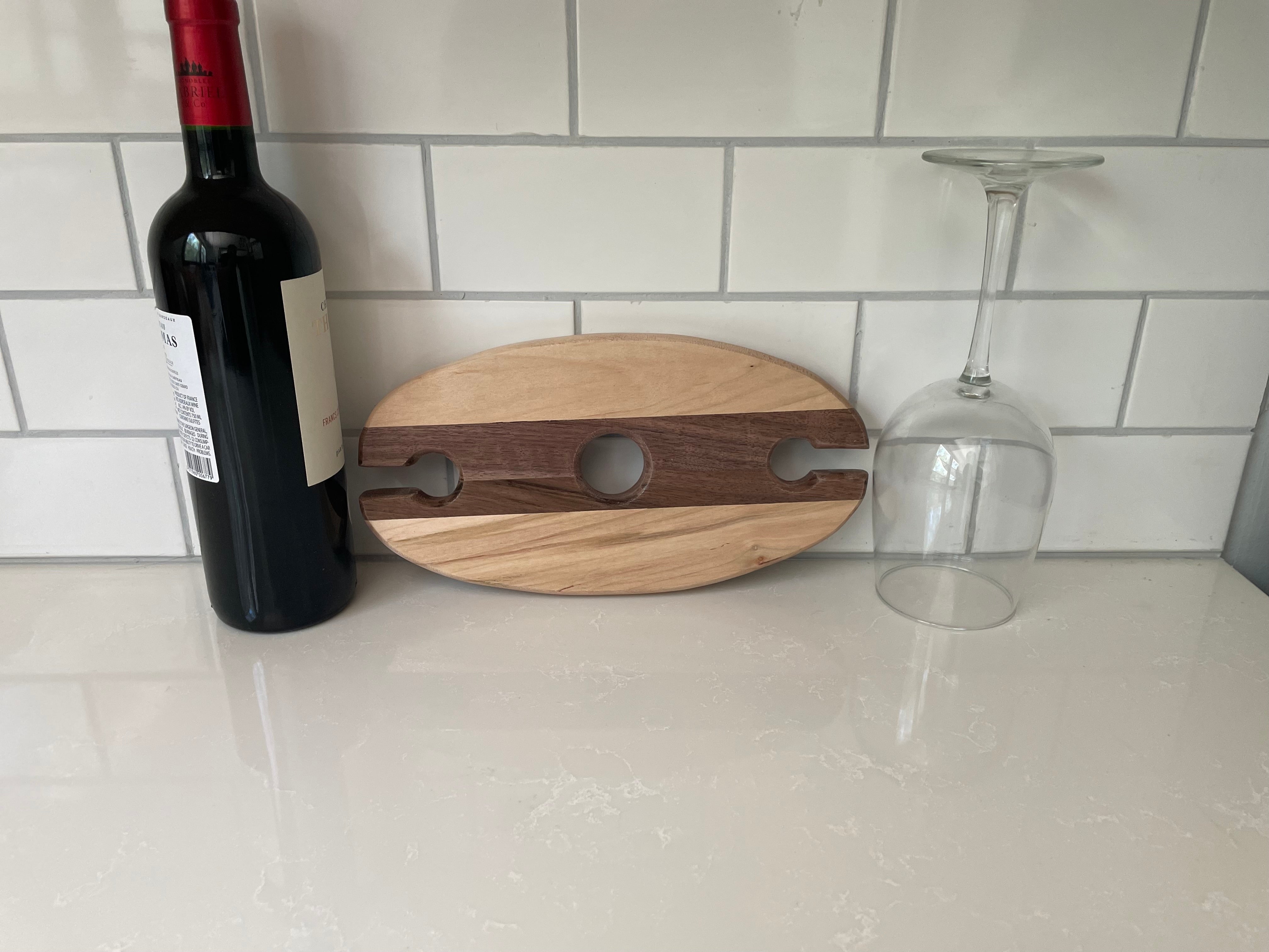 Wine bottle and online glass caddy